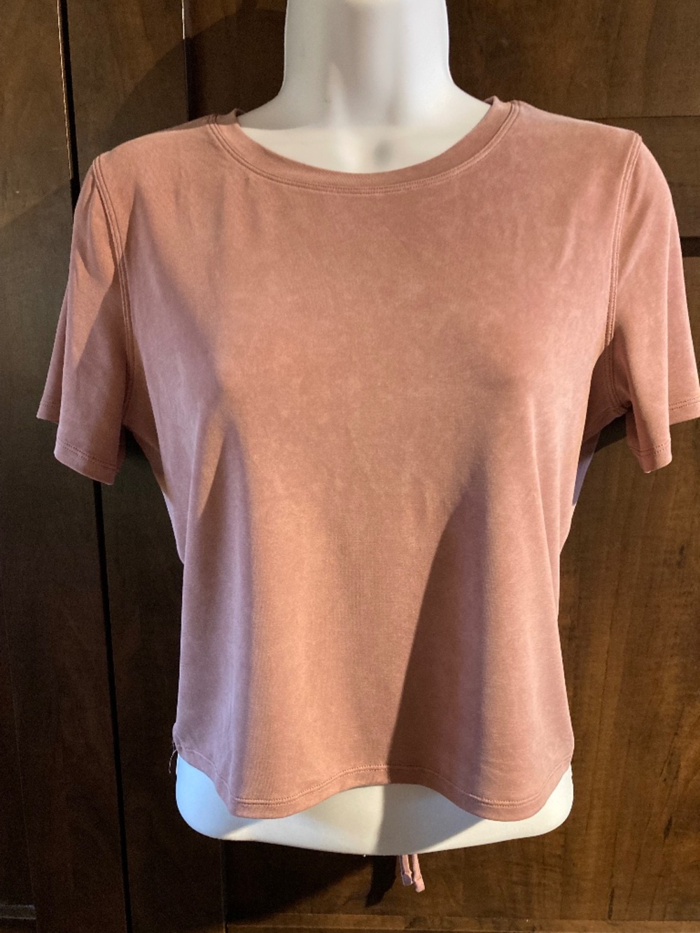 lululemon Rose Pink Crop Top with Cut-Out & Ties in Back, Size 6